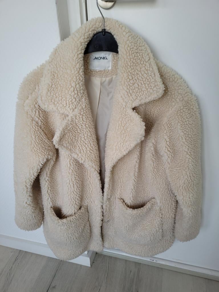 Monki Oversized Teddy Jas - Heerlijk voor voorjaar/najaar, Kleding | Dames, Jassen | Winter, Beige, Ophalen of Verzenden, Monki