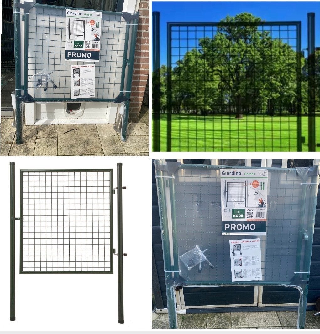 Nieuw Groen staal metalen hekje tuinpoort hek poortje 80x100, Ophalen, Met poort, Nieuw, Tuinhek