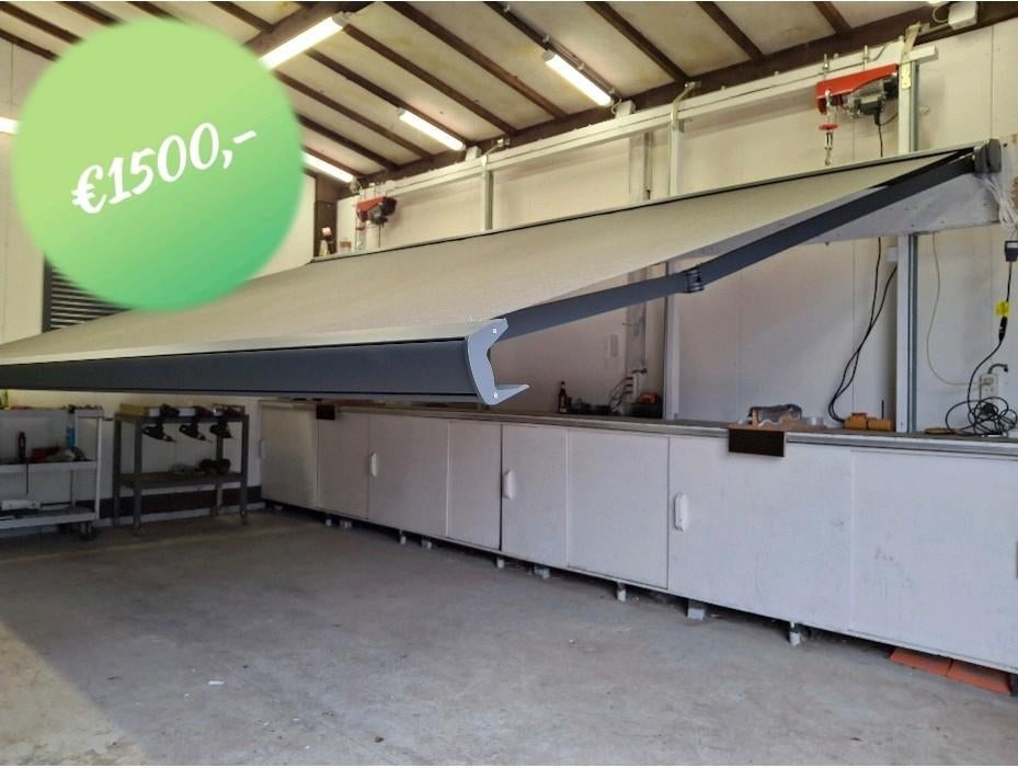 Zonnescherm 5 meter elektrisch  #NIEUW#, Ophalen, 450 cm of meer, Nieuw, Elektrisch