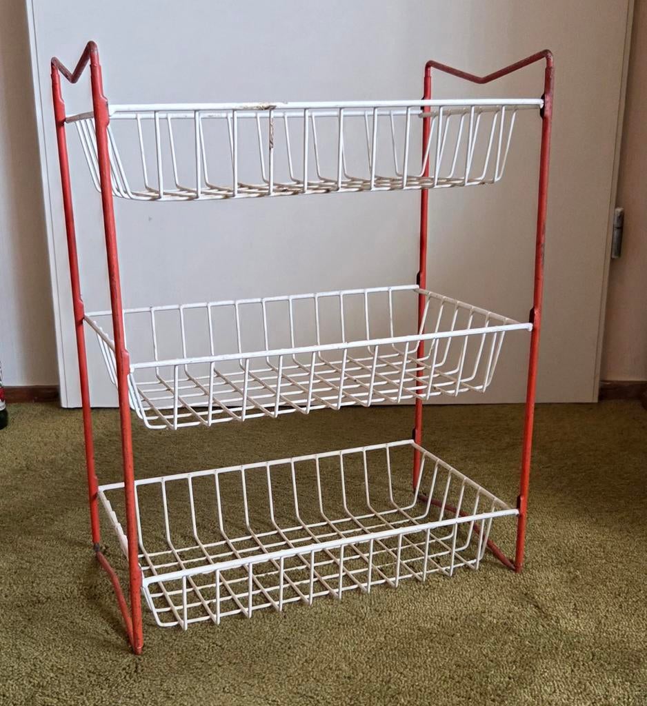 Vintage Tomado keukenrek / opbergrek met 3 manden, Ophalen of Verzenden