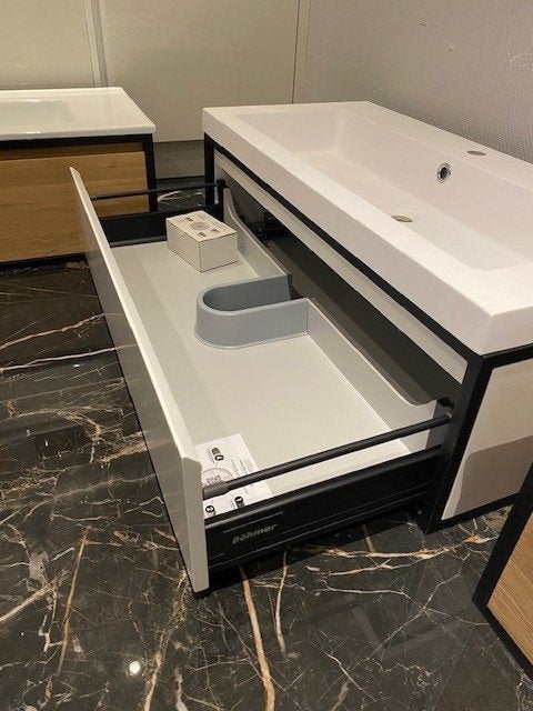 Badmeubel 100cm Mat Wit en Zwart Frame + Wastafel NU €500,-, Huis en Inrichting, Ophalen, Brauer, 50 tot 100 cm, Minder dan 100 cm