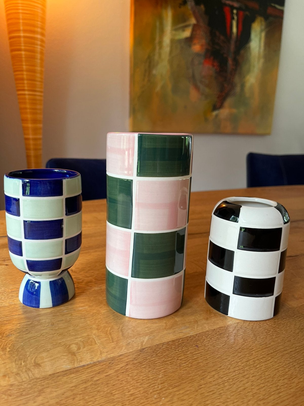 &Klevering set van 3 vazen/aardewerk/keramiek, Huis en Inrichting, Overige kleuren, Aardewerk of Porselein, Ophalen of Verzenden