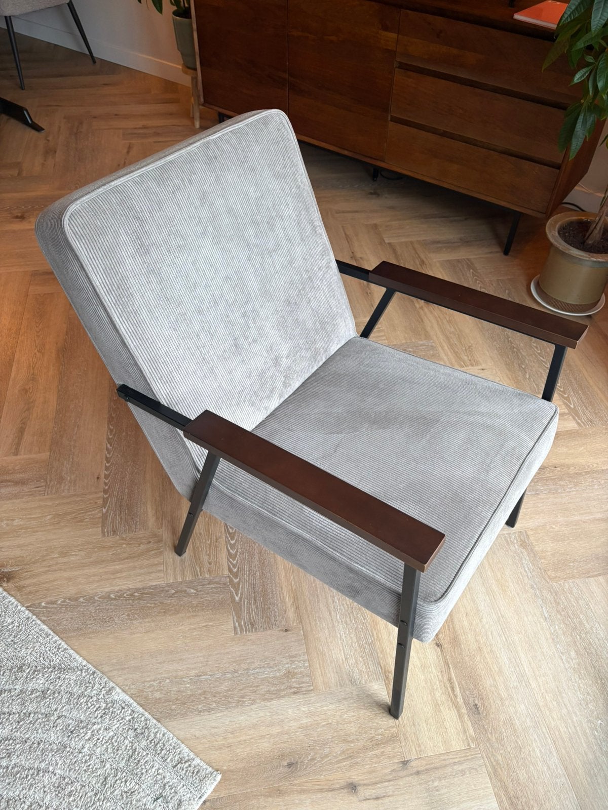 Woood fauteuil- Sally (2x), Ophalen, 75 tot 100 cm, Zo goed als nieuw, Stof