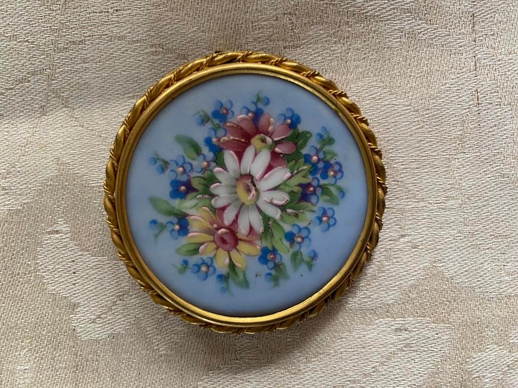 Broche limoges, Sieraden, Tassen en Uiterlijk, Broches, Zo goed als nieuw, Overige materialen, Overige kleuren, 4 tot 7 cm, Ophalen of Verzenden