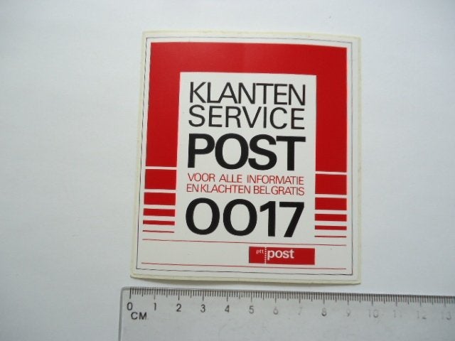 sticker oud PTT POST brievenbus postbox vintage retro, Verzenden, Zo goed als nieuw, Bedrijf of Vereniging