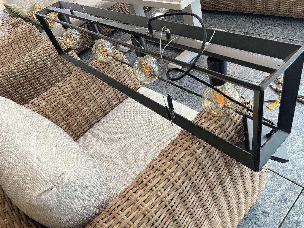 Mooie design hanglamp, 4x E27, Ophalen, Zo goed als nieuw, Metaal, E27 (groot)