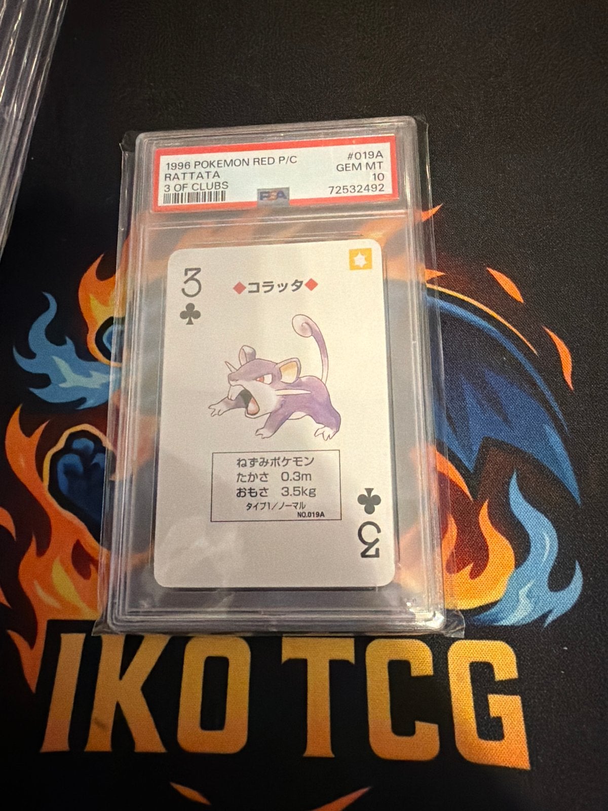 PSA 10 Rattata 1998 Pokemon Red P/C Playing Card, Ophalen of Verzenden, Nieuw, Losse kaart