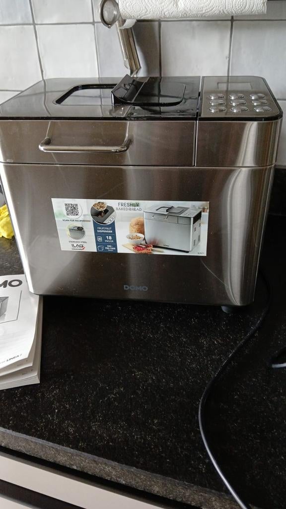 Domo B3971 Broodmachine - 18 Programma's - RVS, Witgoed en Apparatuur, Met timer, 800 tot 1200 gram deeg, Ophalen of Verzenden