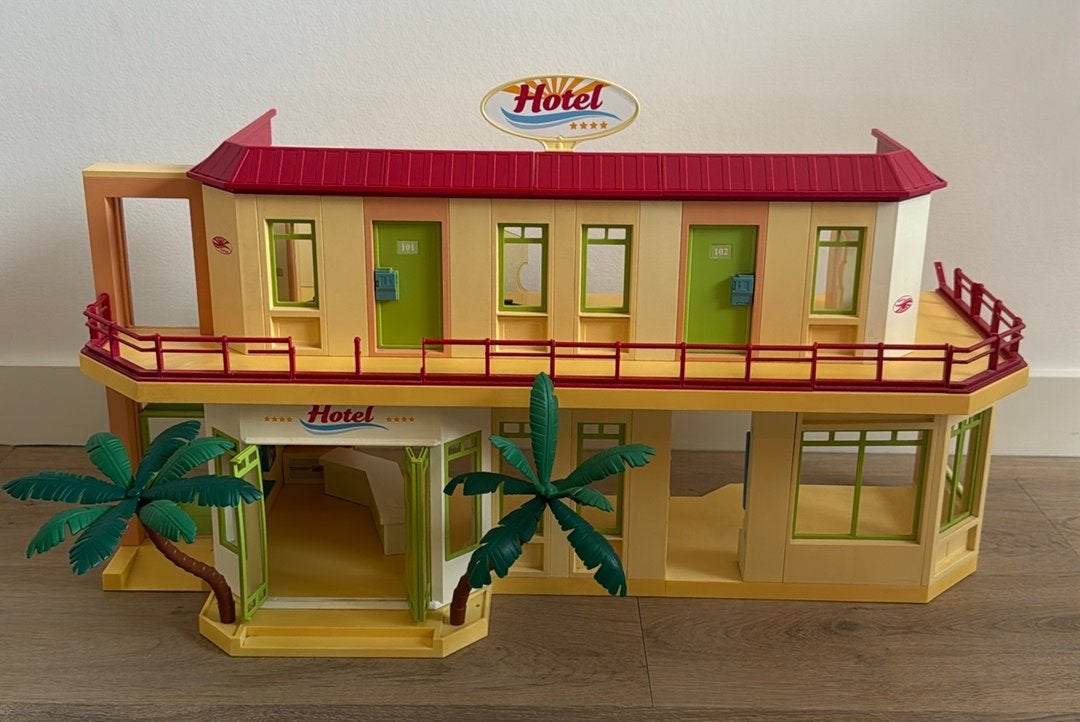 Playmobil groot vintage hotel met zwembad, Ophalen, Gebruikt, Poppenhuis