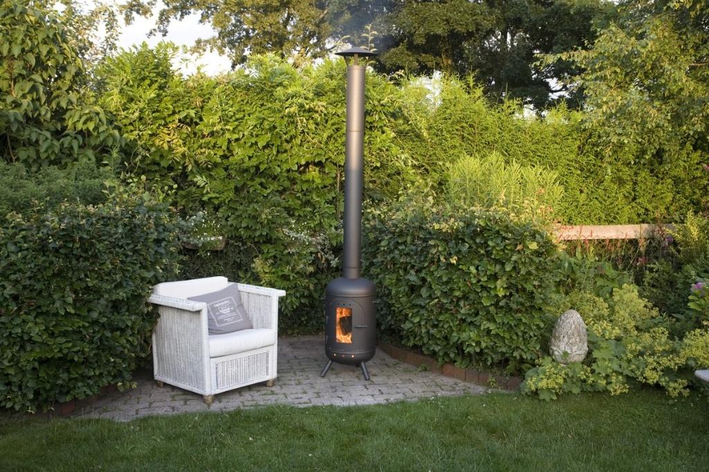 Burnies Tuinhaard met plateau, pijp en regenkap, Tuin en Terras, Tuinhaarden, Ophalen, Zo goed als nieuw