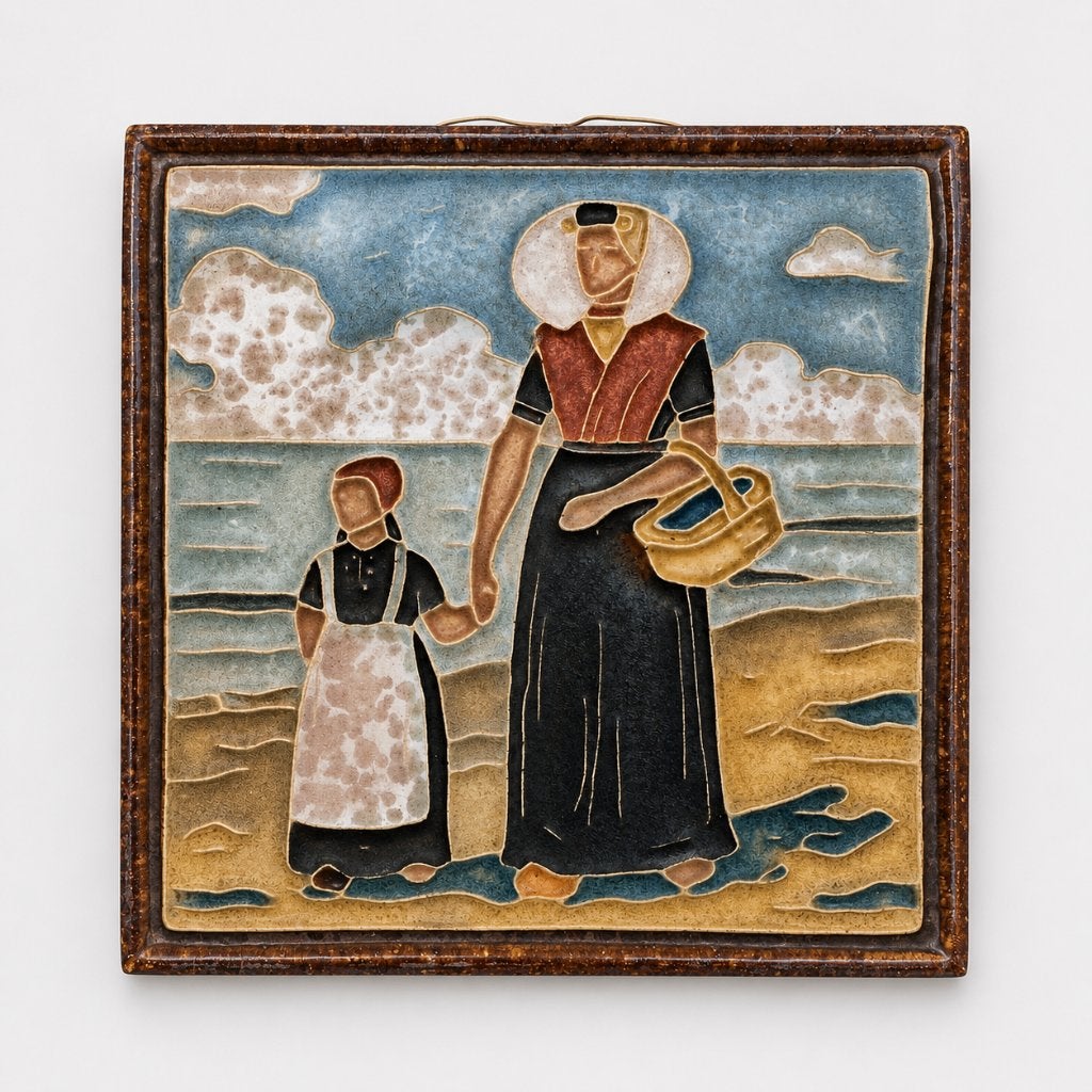 Cloisonné tegel Porceleyne Fles Delft Klederdracht Zeeland, Antiek en Kunst, Ophalen of Verzenden