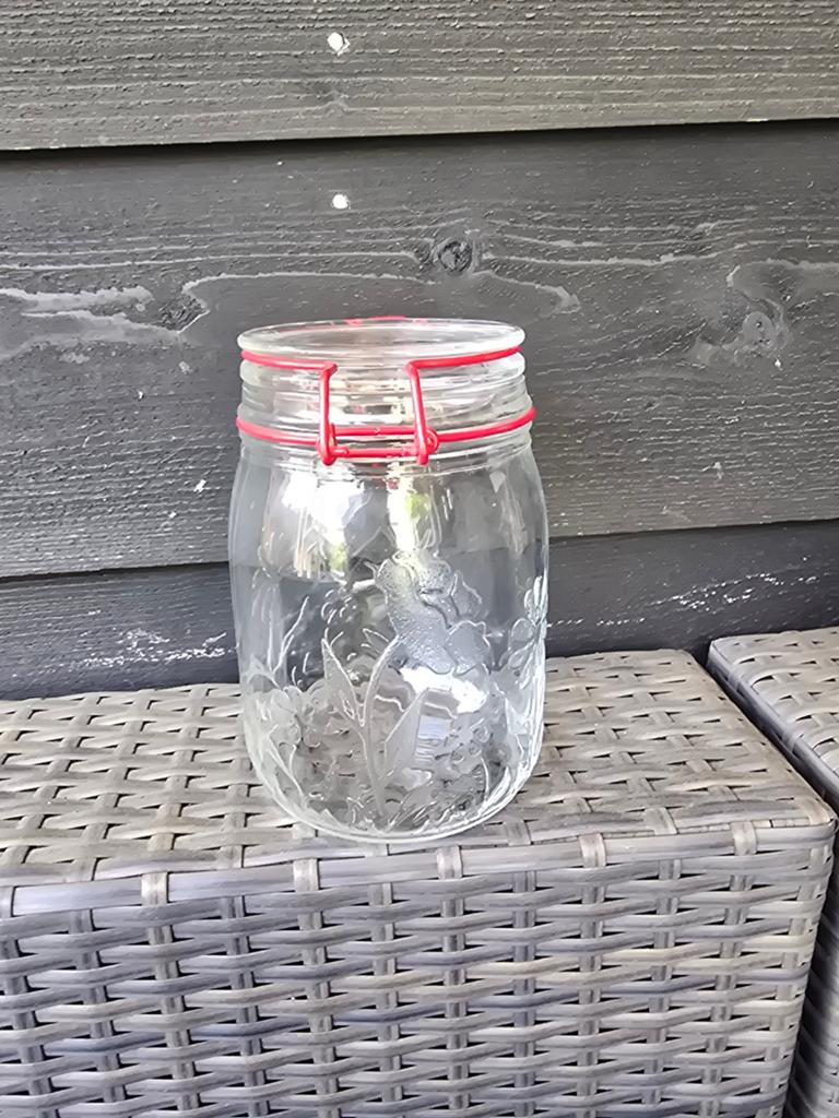 Mooie Franse weckpot met bloemversiering, Ophalen of Verzenden