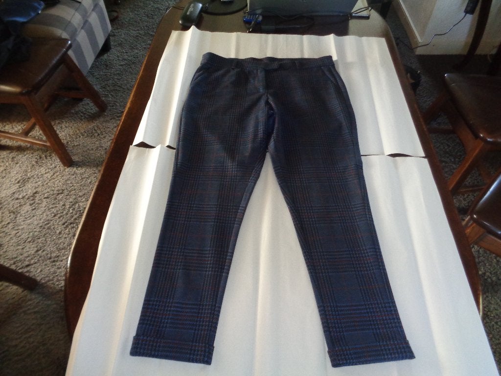 ELVIRA blauwe geruite pantalon, Maat 42/44 (L), Nieuw, Lang, Elvira