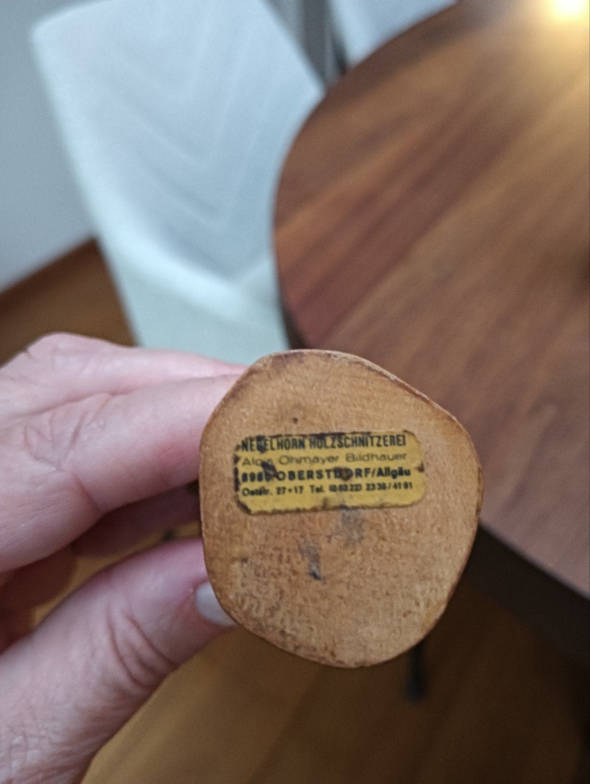 Vintage houten beeldje jongen met hond - Oberstdorf, Ophalen