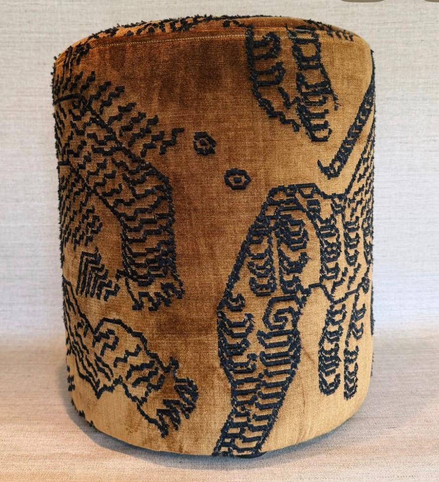 Poef Dedar - Tiger Mountain Fauve NIEUW, Minder dan 50 cm, Verzenden, Rond, Nieuw