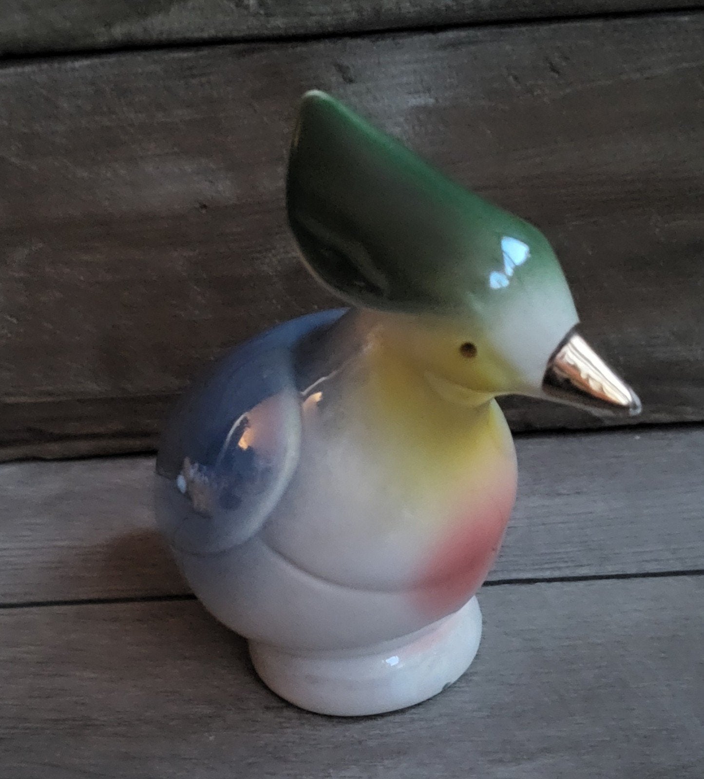 Vintage Keramische Vogel. - Kleurrijk Decoratief, Antiek en Kunst, Ophalen of Verzenden