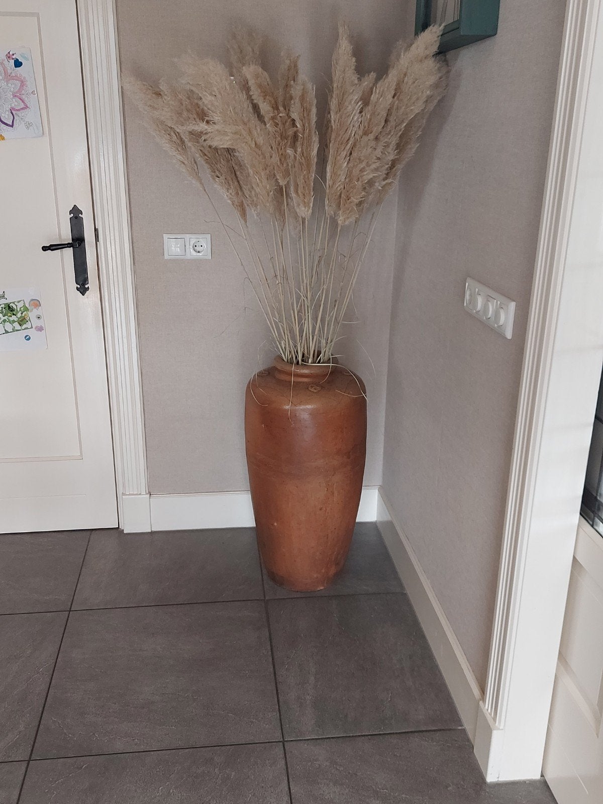 Oude Keulse pot pluimen vaas bruine pot, Ophalen