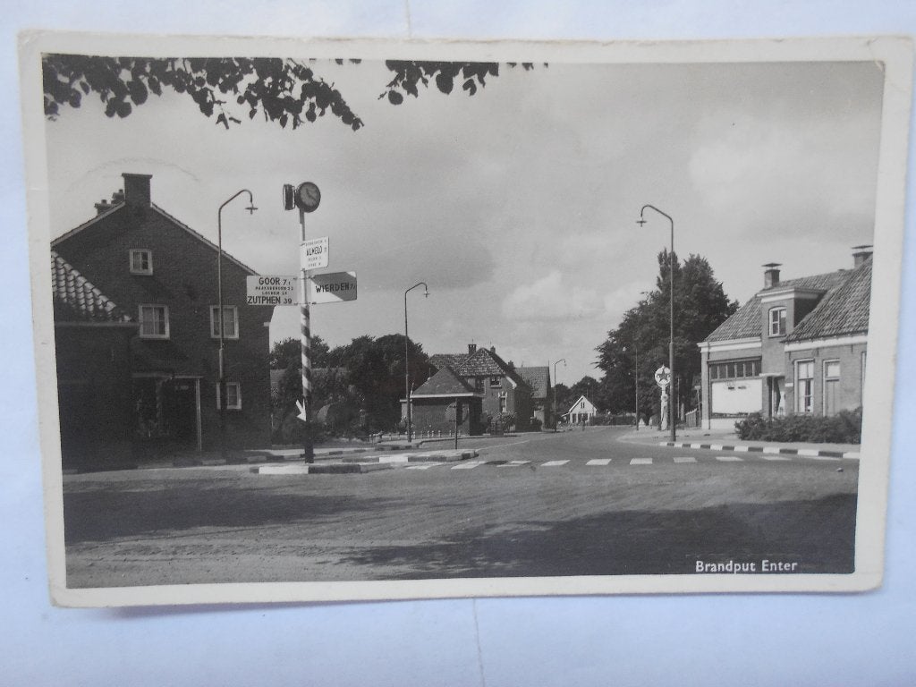 Enter Overijssel Brandput kruising met ANWB bord 1965, Ophalen of Verzenden, 1960 tot 1980, Gelopen, Overijssel