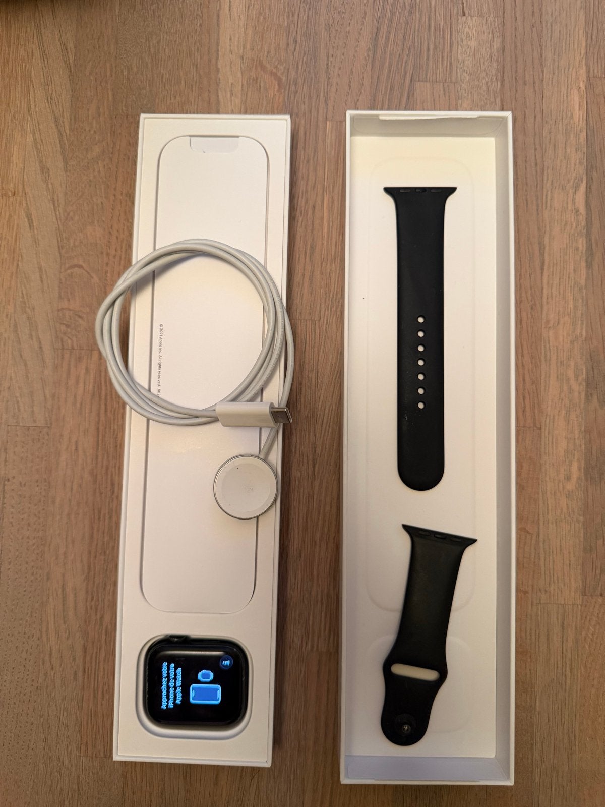 Apple Watch Series 7 45mm donkergroen met GPS, Ophalen, IOS, Waterdicht, Groen
