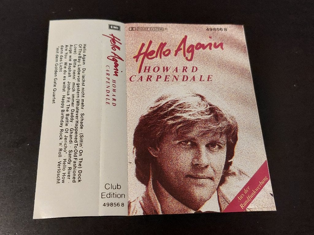 HOWARD CARPENDALE - HELLO AGAIN (MC), 1 bandje, Ophalen of Verzenden, Zo goed als nieuw, Origineel