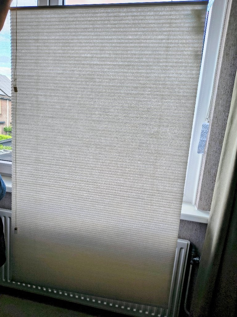 3 Veneta duettes (plisse) beige/zand, Huis en Inrichting, Stoffering | Gordijnen en Lamellen, Ophalen, Gebruikt, Overige merken
