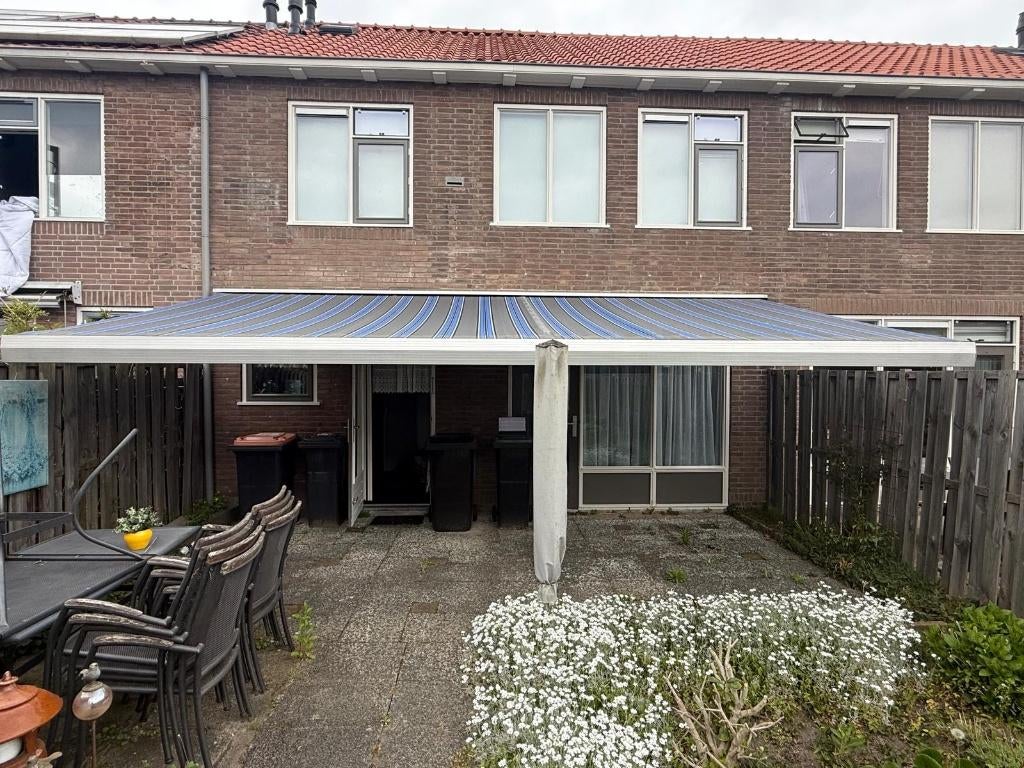 Zonwering - knikarm zonnescherm - elektrisch - 658cm, Tuin en Terras, Zonneschermen, Ophalen, Gebruikt, 450 cm of meer, Elektrisch