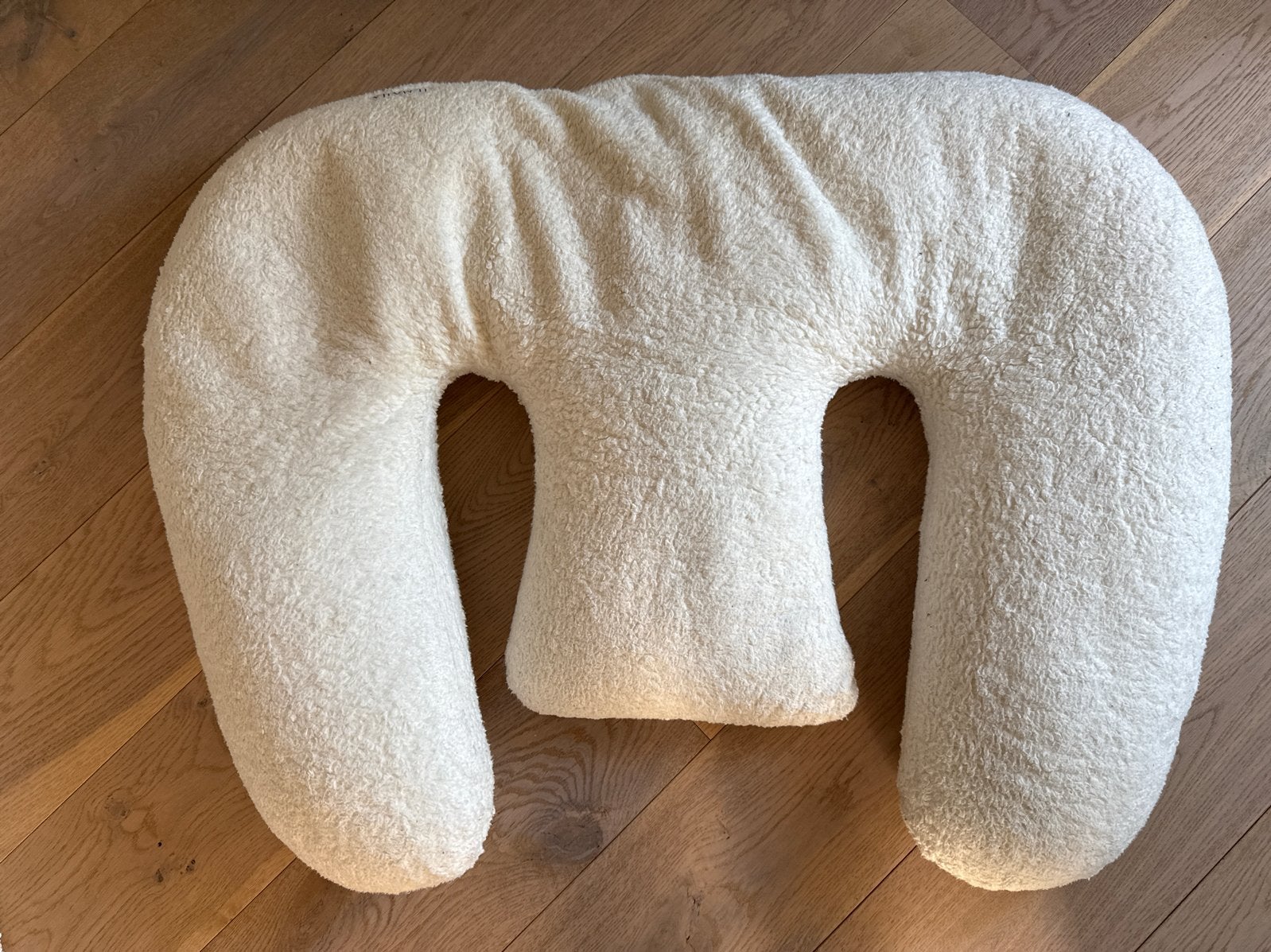 Ilmaha Tweelingkussen Teddy Wit + hoes kussen en Babynestje, Ophalen, Zo goed als nieuw