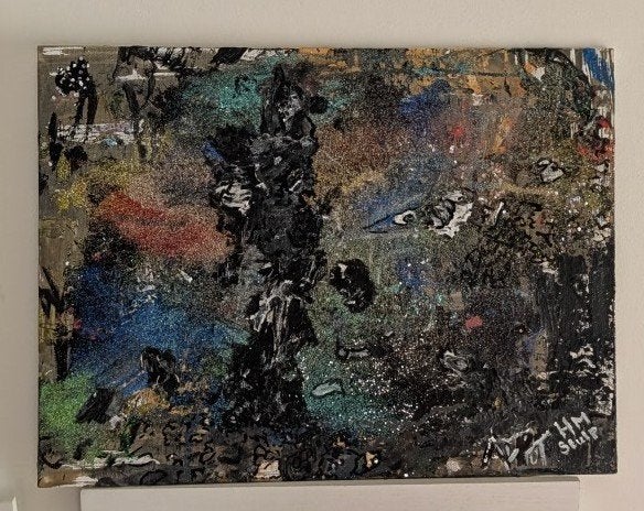 De Cosmos - Abstract Mixed Media Schilderij, Ophalen of Verzenden
