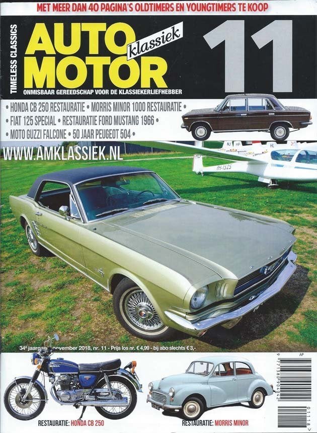 AMK 11 2018 : Ford Mustang - Morris Minor - Peugeot 504, Ophalen of Verzenden, Gelezen, Algemeen