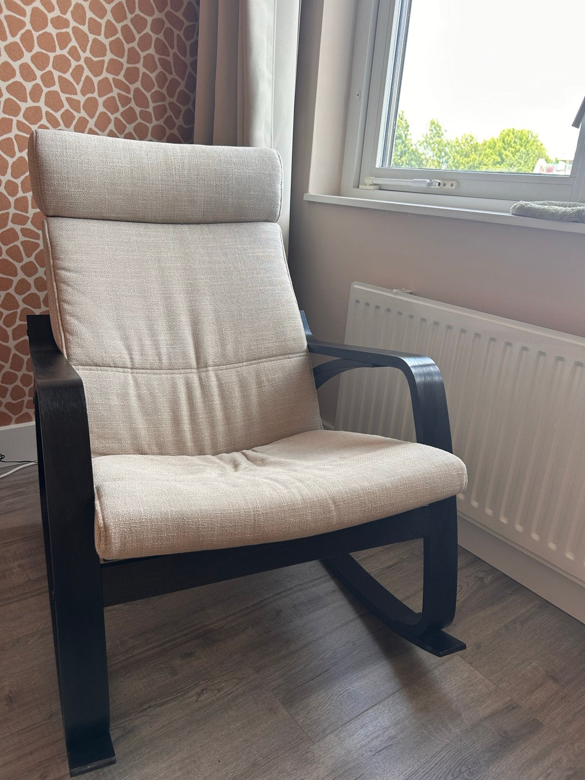 Comfortabele schommelstoel met stoffen bekleding, Ophalen, Gebruikt, Overige kleuren, Eén