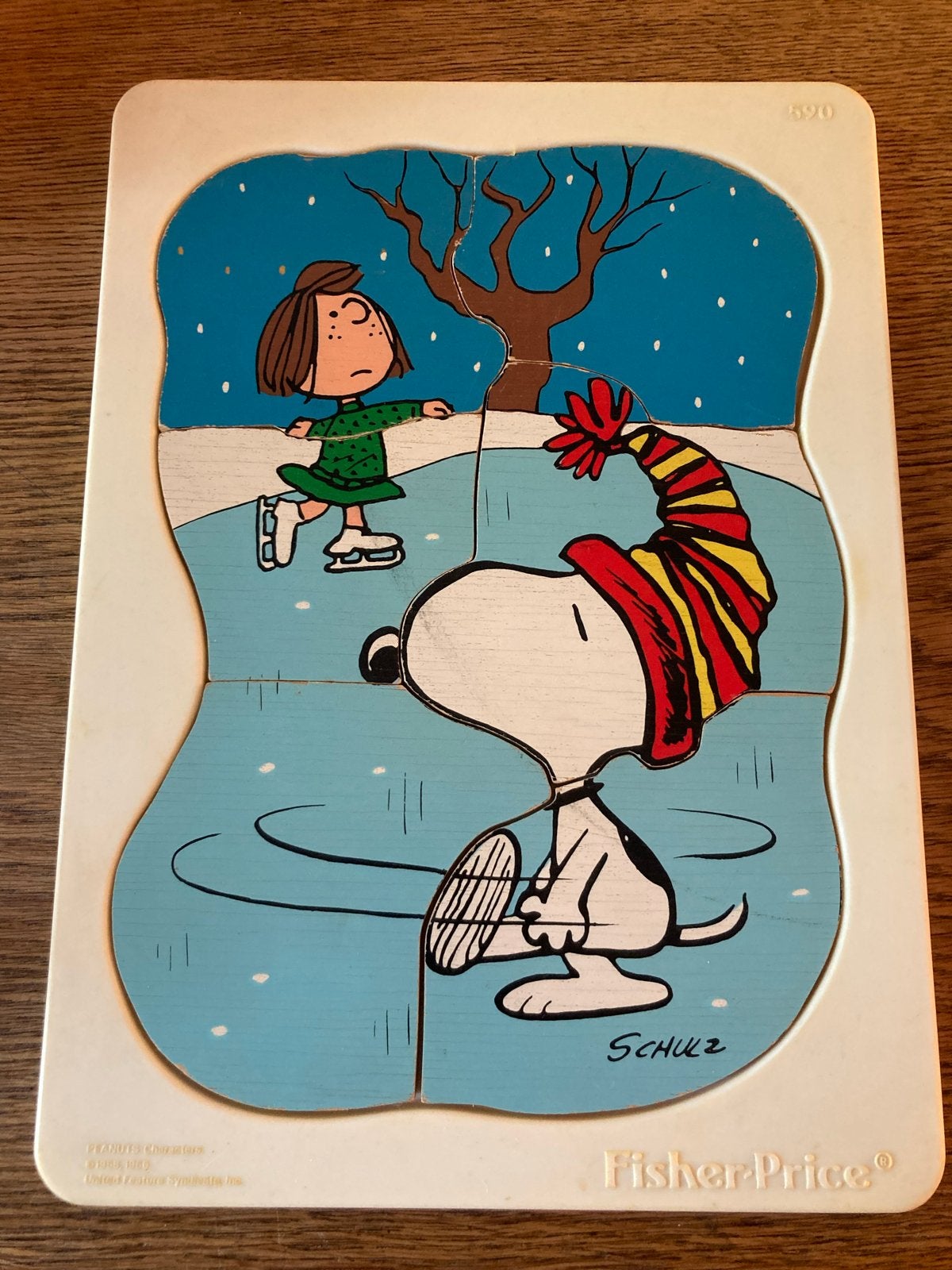 Vintage Fisher-Price Snoopy Schaats Puzzel, Kinderen en Baby's, Speelgoed | Fisher-Price, Ophalen of Verzenden, Gebruikt, Overige typen