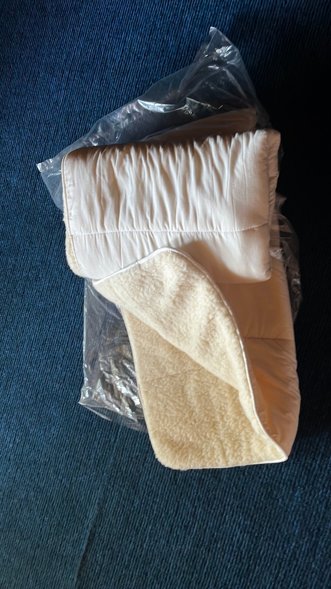 Zuiver wollen onderdeken matras bedekker, Ophalen of Verzenden, Zo goed als nieuw, Eenpersoons, Wit