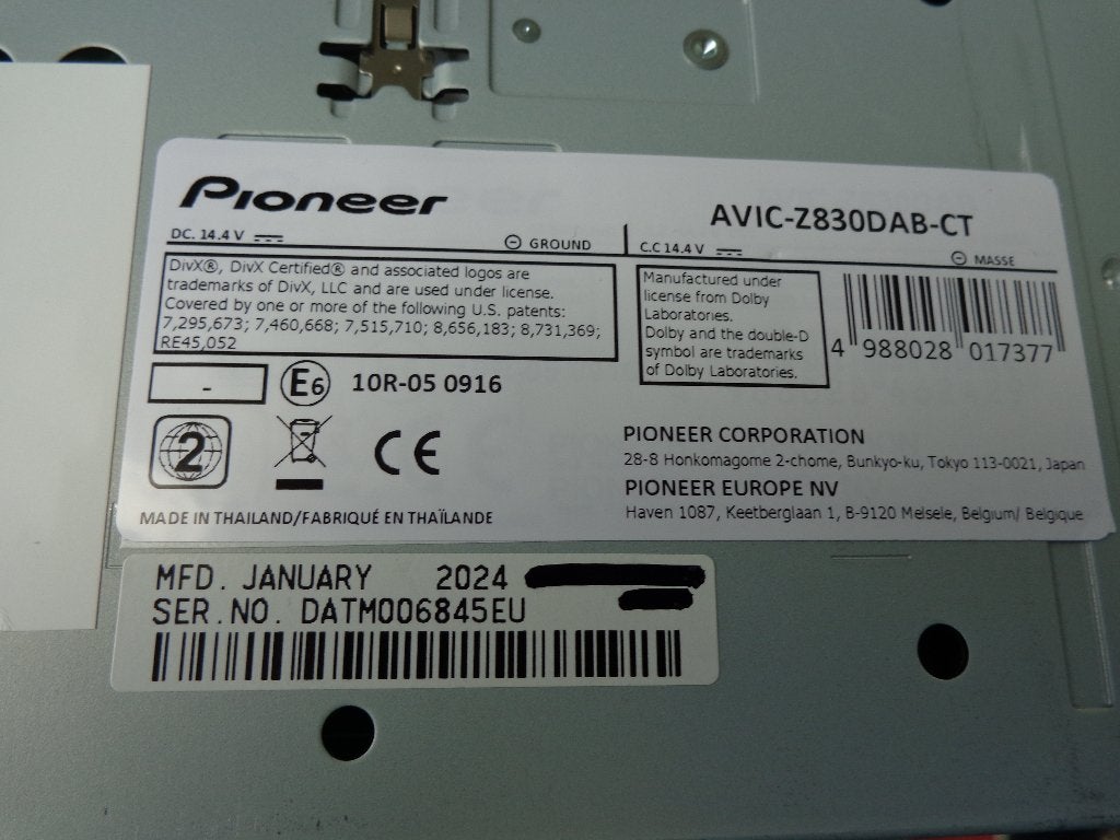 PIONEER AVIC Z830DAB-CT NAVIGATIE RADIO DVD BLEUTOOTH, Ophalen of Verzenden