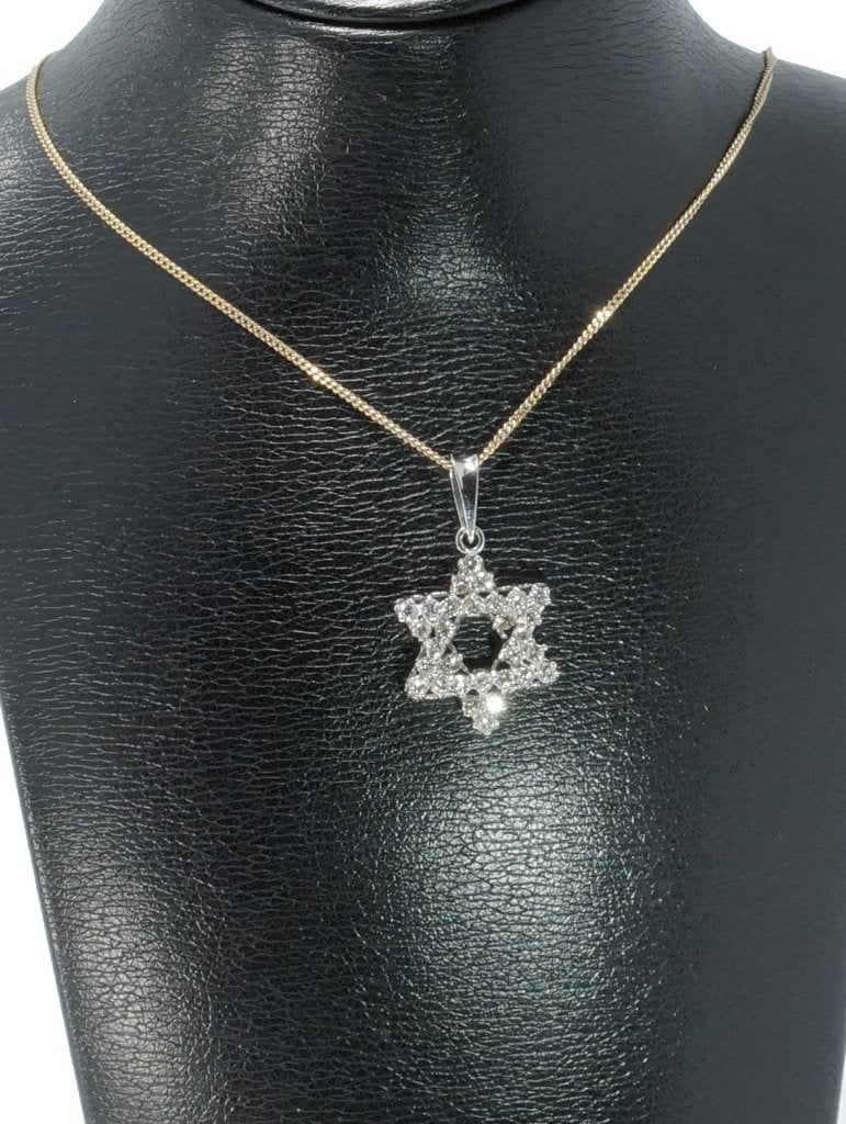 Davidster 30 diamanten 14k gouden hanger ketting briljant, Voordeelsieraden, Verzenden, Zo goed als nieuw, Info@voordeelsieraden.nl