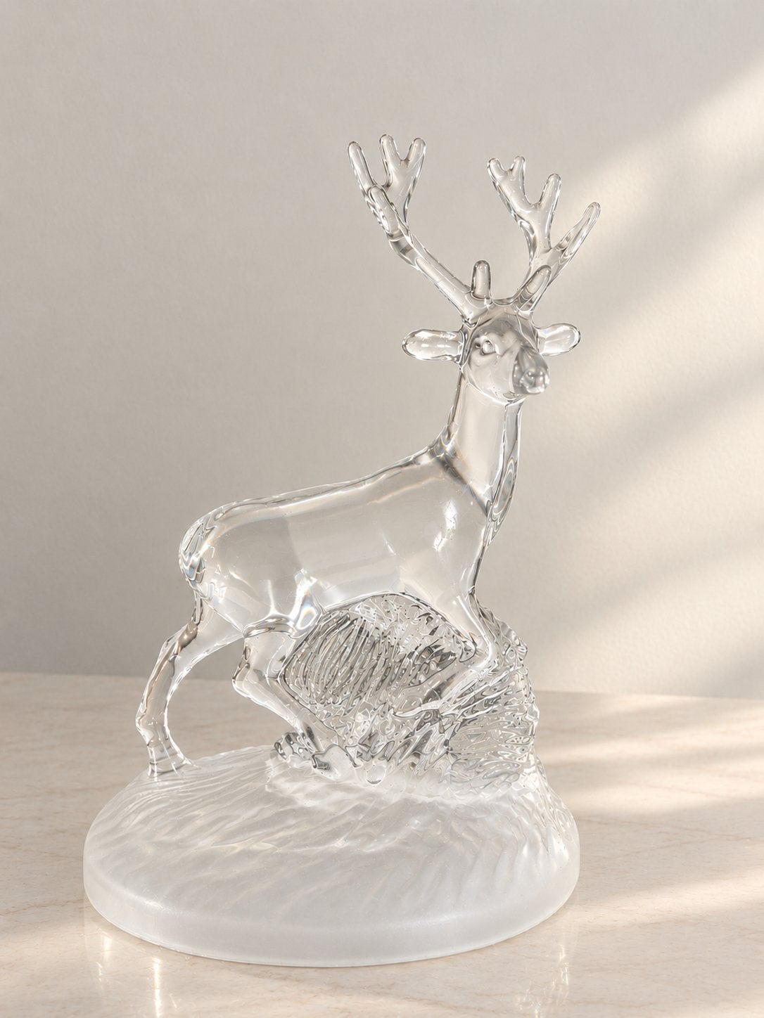 Glazen hert decoratie, Ophalen, Vintage, Zo goed als nieuw, Wit
