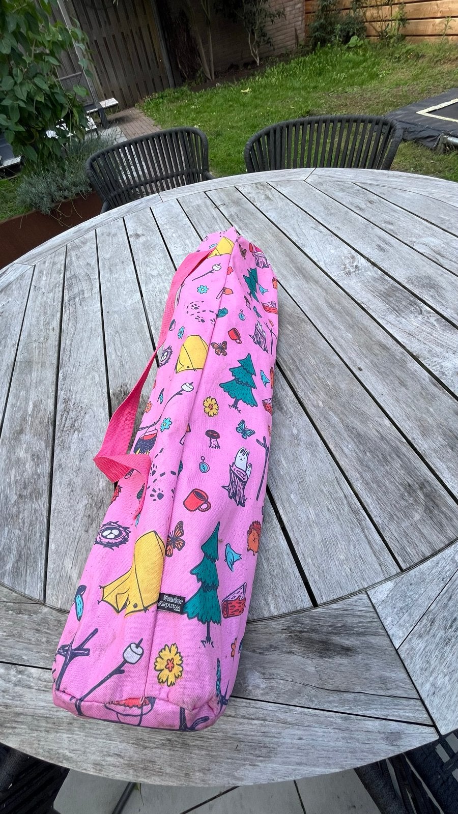 Wander Wonder Kinder Campingstoel - Roze met print, Caravans en Kamperen, Ophalen of Verzenden, Gebruikt, Campingstoel