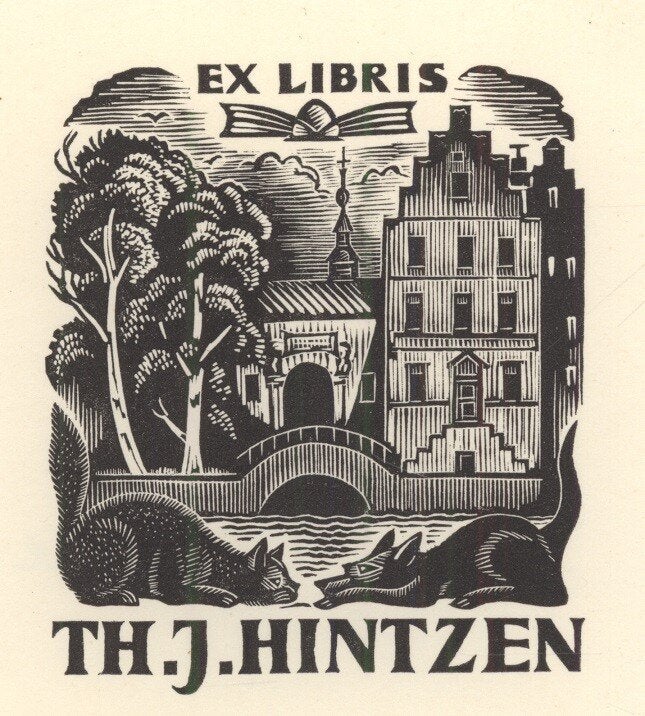 1719 Ex Libris Nederland : Thijs Mauve, 1958, Verzenden, Ex libris