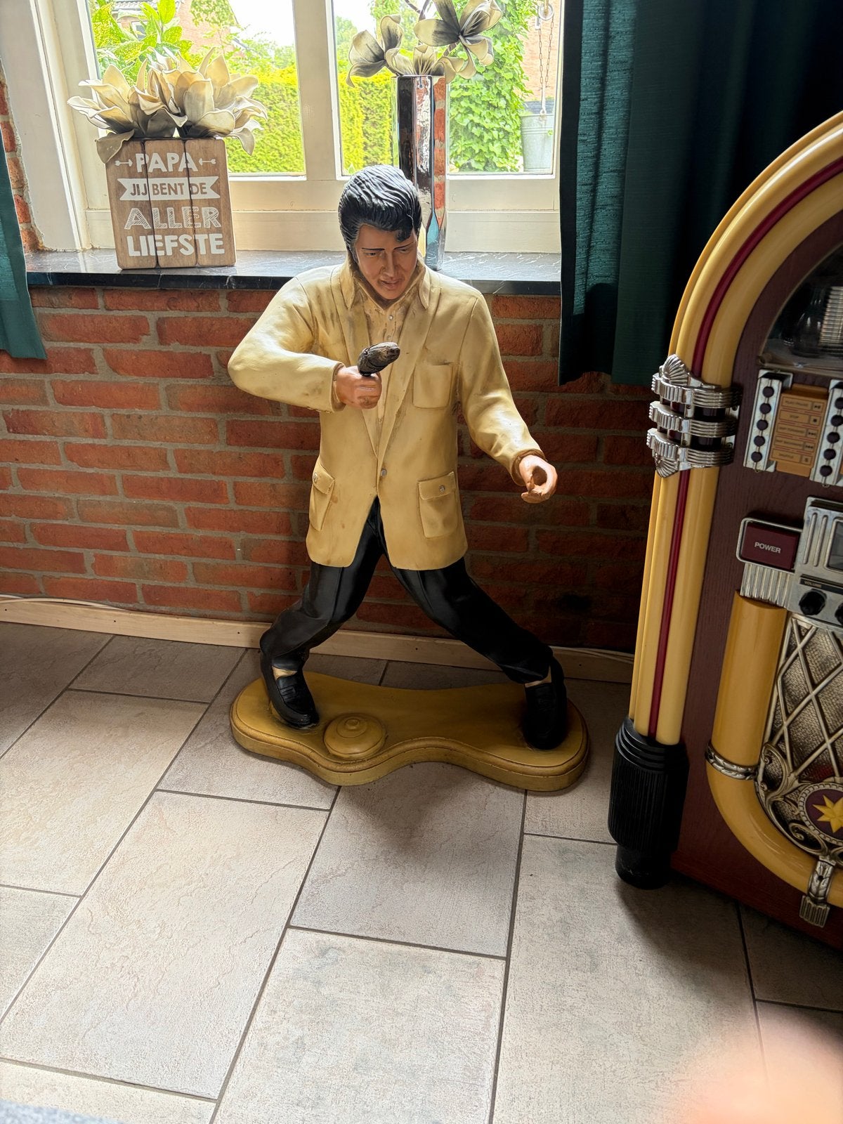 Grote Elvis Presley Beeld - Decoratief en Uniek, Ophalen, Gebruikt, Pop, Beeldje of Miniatuur
