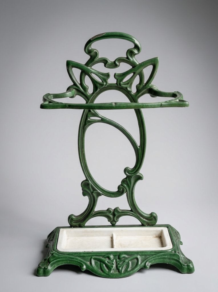 Antieke Art Nouveau Paraplubak Geglazuurd Gietijzer, ca 1900, Ophalen of Verzenden