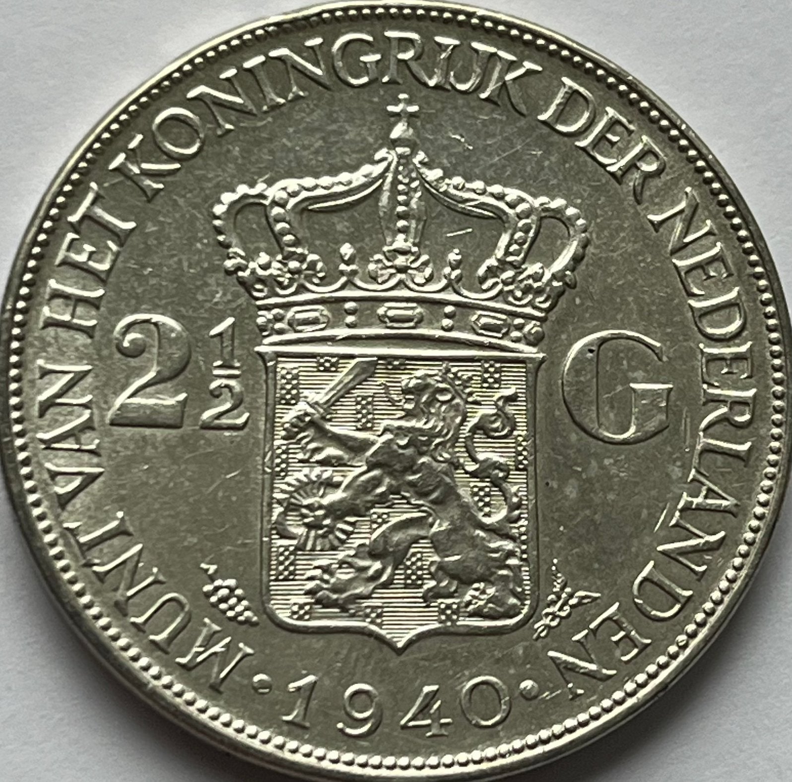 Hele nette rijksdaalder 1940, Zilver, Ophalen of Verzenden, Koningin Wilhelmina, Losse munt