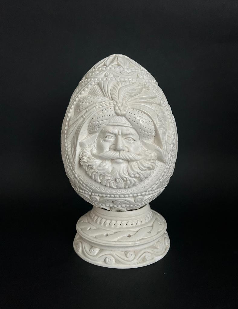 oud gesculpteerd ei deco mineraal meerschuim sepioliet, Ophalen of Verzenden
