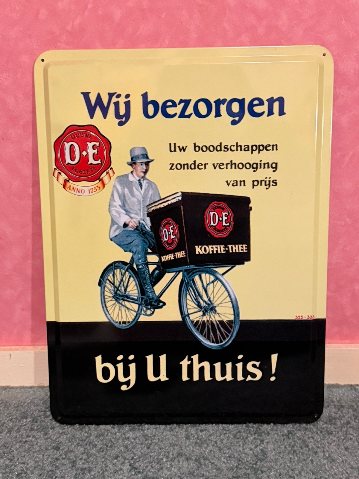 Blikken reclamebord DE douwe egberts, Ophalen of Verzenden, Nieuw, Reclamebord