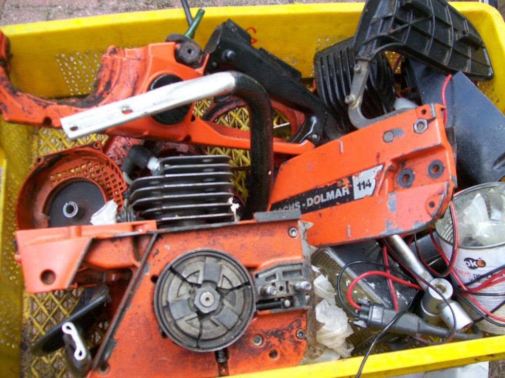 motor zaag, Tuin en Terras, Ophalen, Gebruikt, Benzine, Liggend