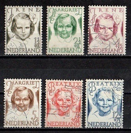 Nederland nr. 454-459 Prinsessenzegel 1946 gestempeld, Ophalen of Verzenden, Na 1940, Gestempeld