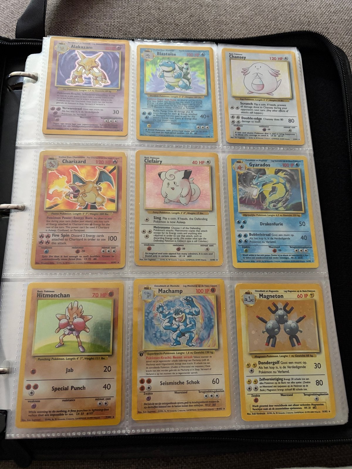 Pokemon Base Set compleet 102/102, Ophalen of Verzenden, Gebruikt, Meerdere kaarten
