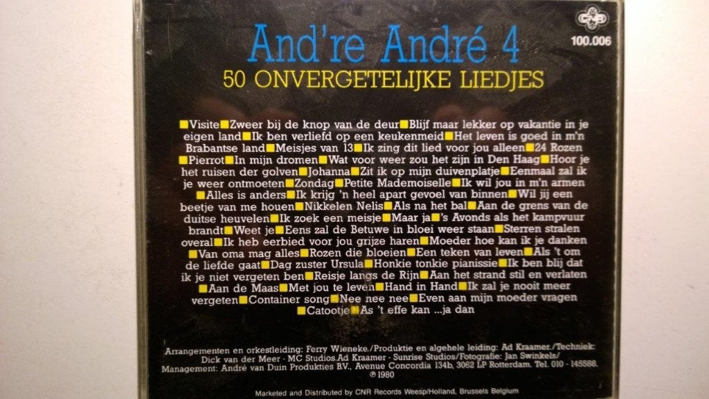 André van Duin - And're André 4 (50 Onvergetelijke Liedjes), Ophalen of Verzenden, Zo goed als nieuw, Pop, Album