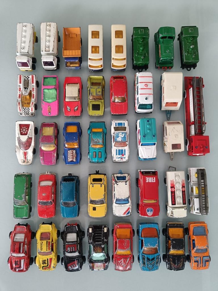Lotje oude Matchbox/Majorette autootjes., Ophalen of Verzenden, Gebruikt