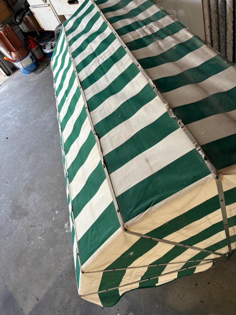 Gebruikte Markiezen- Groen/Wit gestreept, Ophalen of Verzenden, Zo goed als nieuw, Minder dan 250 cm, Markies