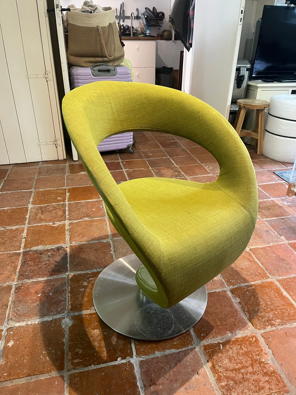 Moderne Groene Draaistoel - Comfortabel & Stijlvol, Huis en Inrichting, Stoelen, Ophalen, Gebruikt, Overige kleuren, Eén