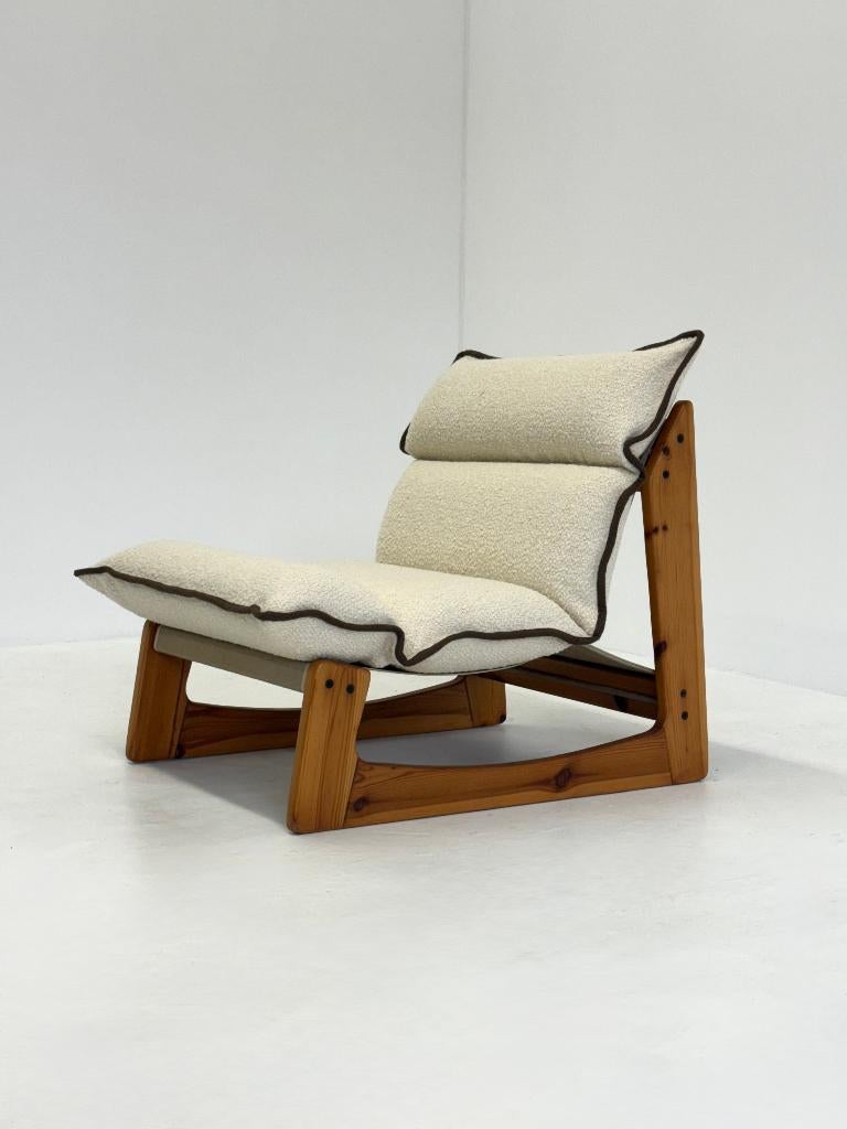 Italiaanse fauteuil van Ibisco in witte bouclé, Huis en Inrichting, Fauteuils, Ophalen, Overige materialen, -, 100 tot 125 cm